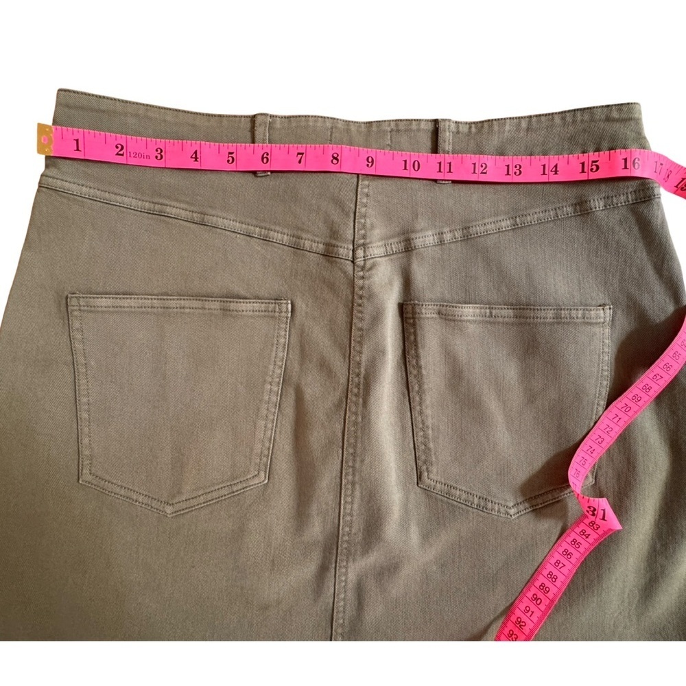PILCRO Denim Mini Skirt in Olive Green - Picture 10 of 13